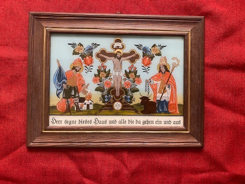 Hinterglasmalerei haussegen - hinterglasmalerei,